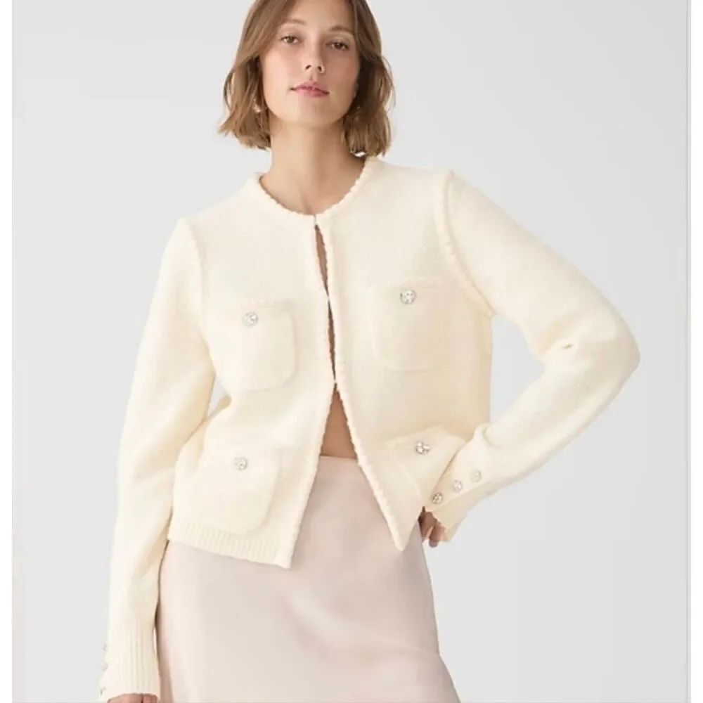 J. Crew Odette sweater lady jacket with jewel buttons